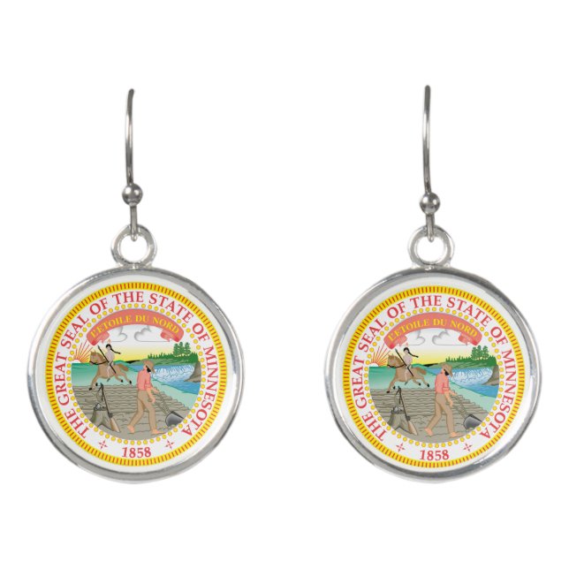 State Seal of Minnesota Earrings (Front)