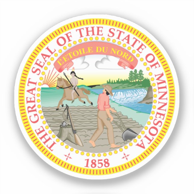 State Seal of Minnesota  Sticker (Front)