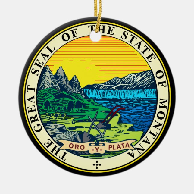 State Seal of Montana (USA) Ceramic Ornament (Front)