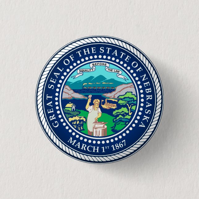 State Seal of Nebraska Button (Front)