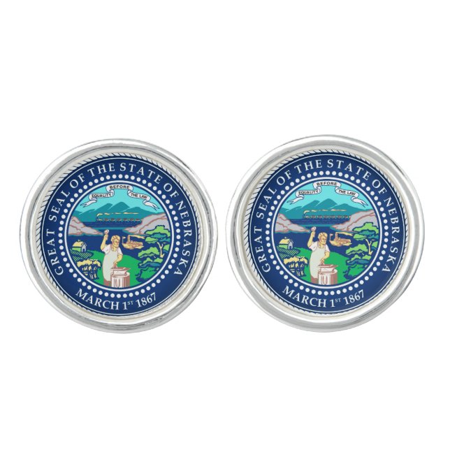 State Seal of Nebraska Cufflinks (Front)