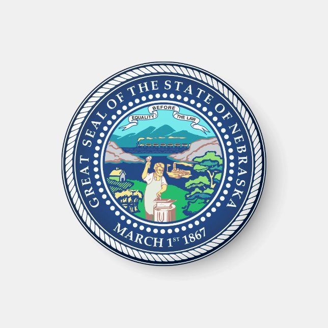 State Seal of Nebraska Magnet (Front)
