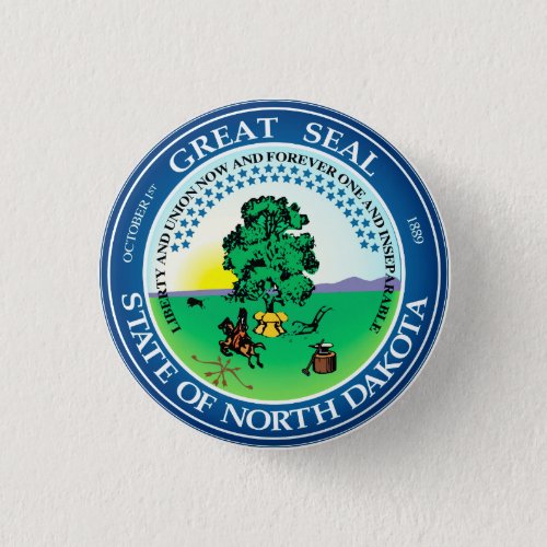 State seal of North Dakota Button