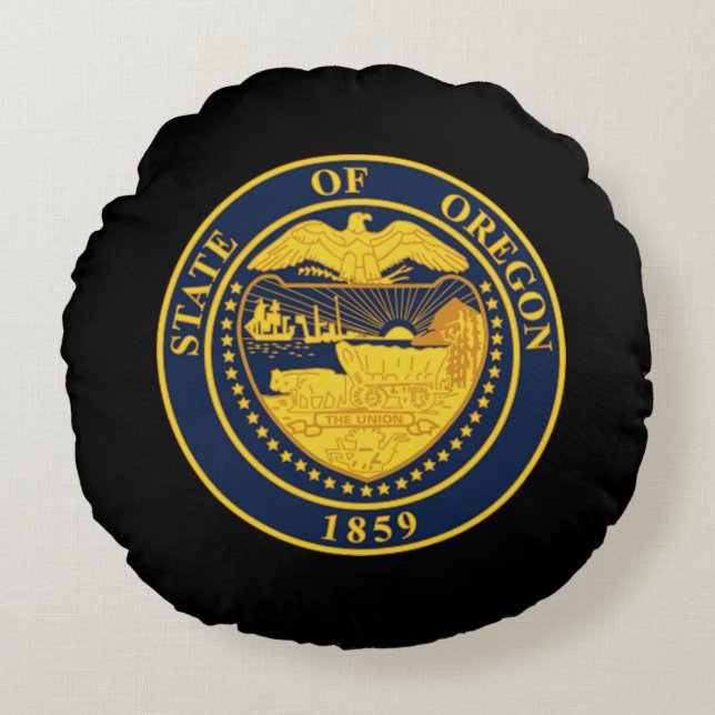 State seal of Oregon Round Pillow (Front)