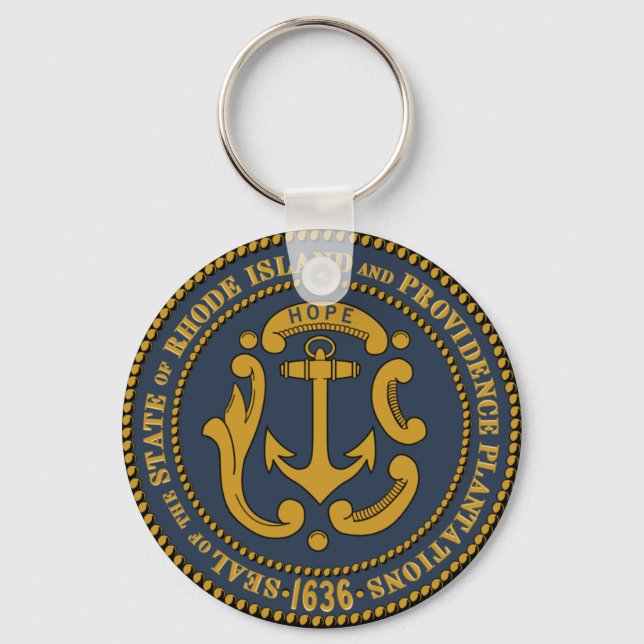 State Seal of Rhode Island Keychain (Front)