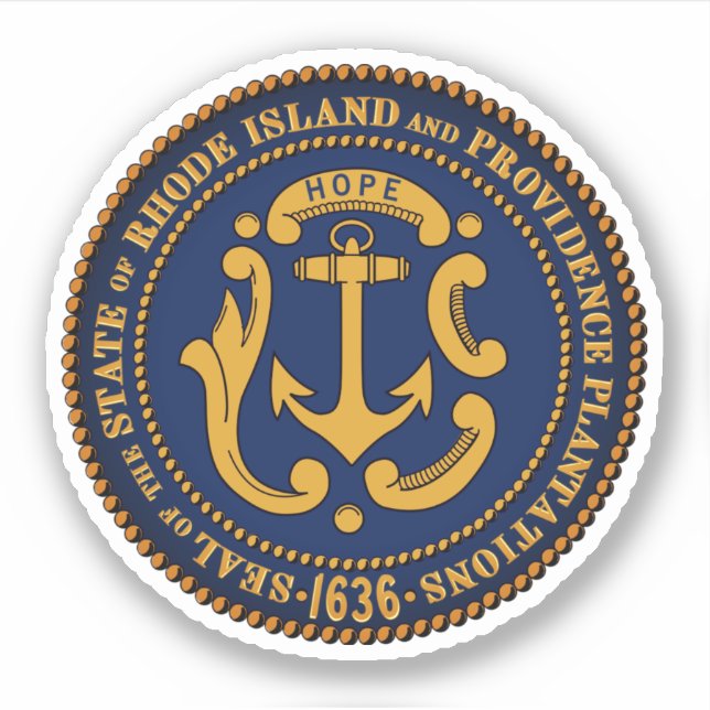 State Seal of Rhode Island Sticker (Front)