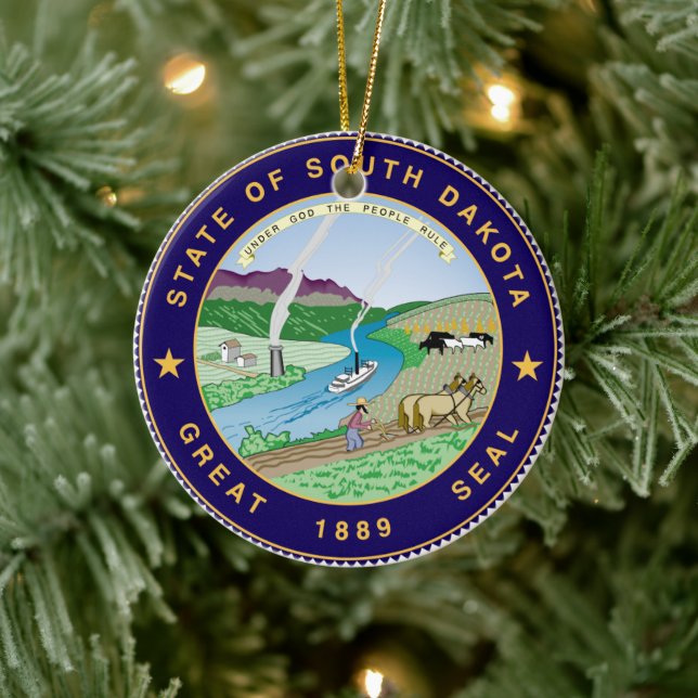 State Seal of South Dakota Ceramic Ornament (Tree)