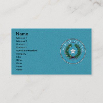 State Seal Of Texas Business Card by manewind at Zazzle