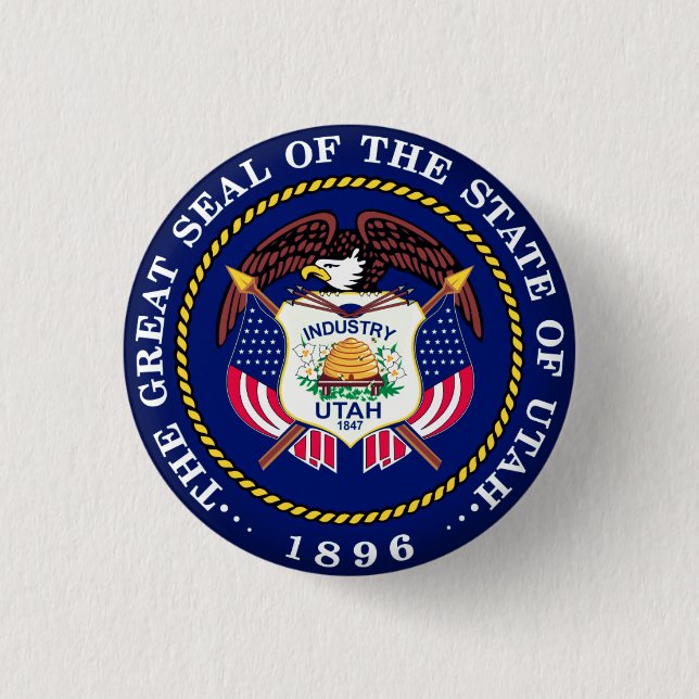 State Seal of Utah Button (Front)
