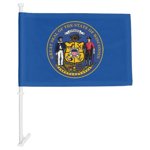 State Seal of Wisconsin Car Flag