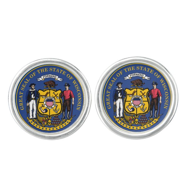 State Seal of Wisconsin Cufflinks (Front)