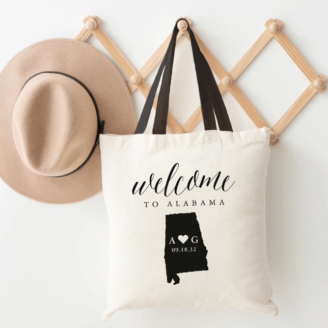 State Silhouette Wedding Welcome Tote | Alabama (Creator Uploaded)