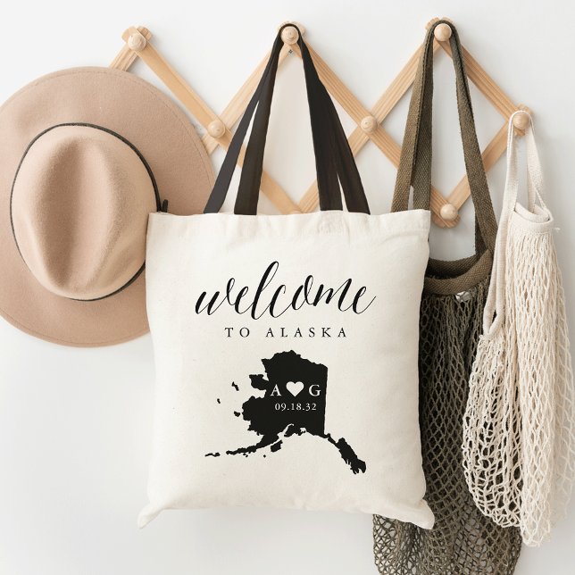 State Silhouette Wedding Welcome Tote | Alaska (Creator Uploaded)