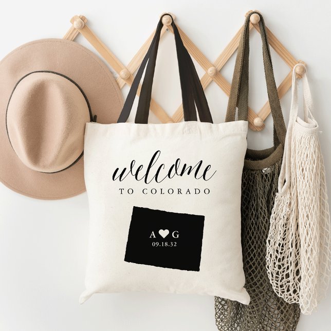 State Silhouette Wedding Welcome Tote | Colorado (Creator Uploaded)