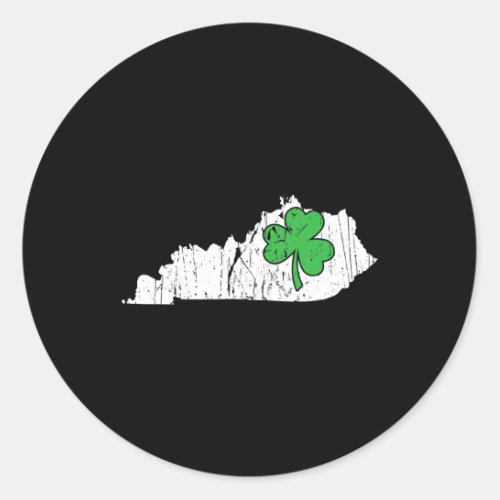 State St Patricks Day Kentucky Green Shamrock  Classic Round Sticker