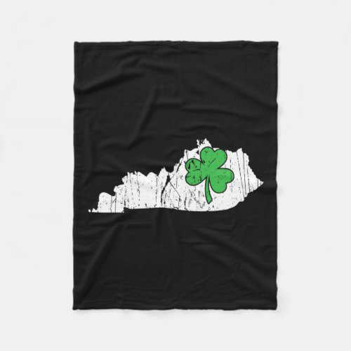 State St Patricks Day Kentucky Green Shamrock  Fleece Blanket