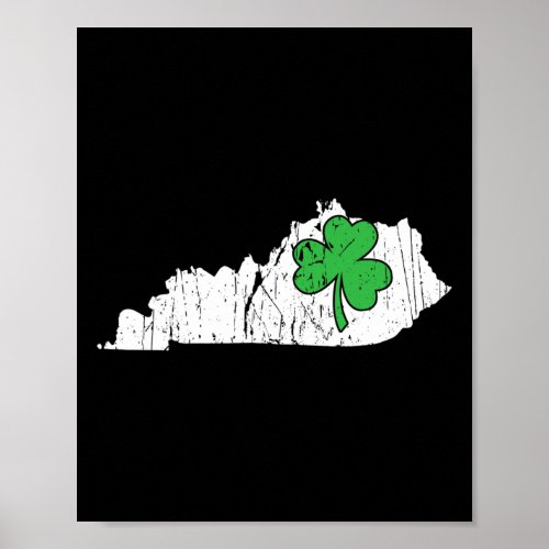 State St Patricks Day Kentucky Green Shamrock  Poster