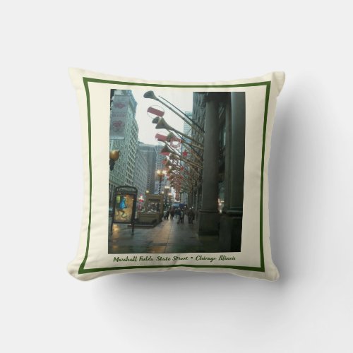 State Street Chicago At Christmas  Throw Pillow