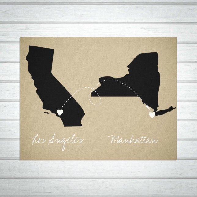 State to State love or moving Canvas Print