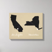 State to State love or moving Canvas Print (Front)