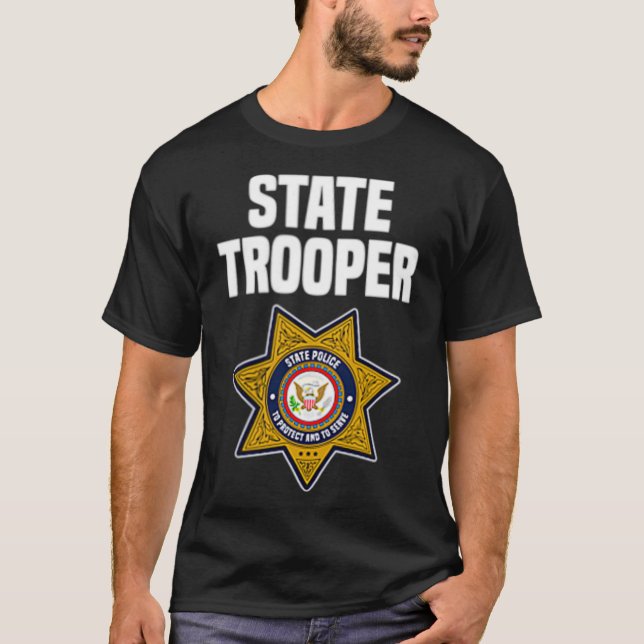 State Trooper Highway Patrol Police Officer T-Shirt (Front)