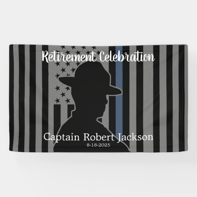   State Trooper Highway Patrol US Flag Retirement  Banner (Horizontal)