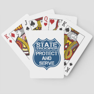 State Trooper Police Badge Protect and Serve Poker Cards