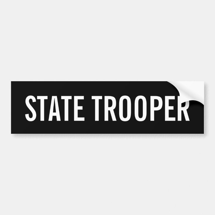 STATE TROOPER - White Logo Emblem Bumper Sticker | Zazzle