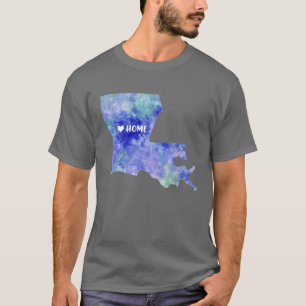 state USA Map watercolor blue Baton Rouge LA water T-Shirt