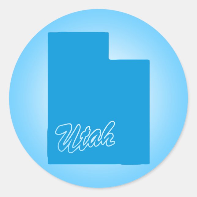 State Utah Classic Round Sticker (Front)
