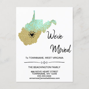 *~* STATE WEST VIRGINIA New Home Address Moving - Announcement Postcard