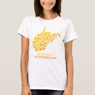 State West Virginia Silhouette Hearts & Hometown T-Shirt