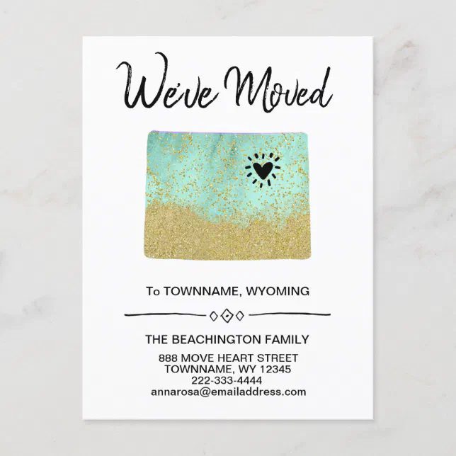 STATE WYOMING Moving New Address Announcement Postcard Zazzle