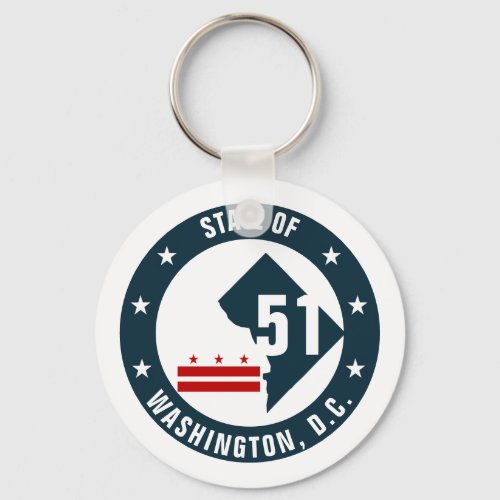 Statehood for Washington DC Logo Button Classic Ro Keychain