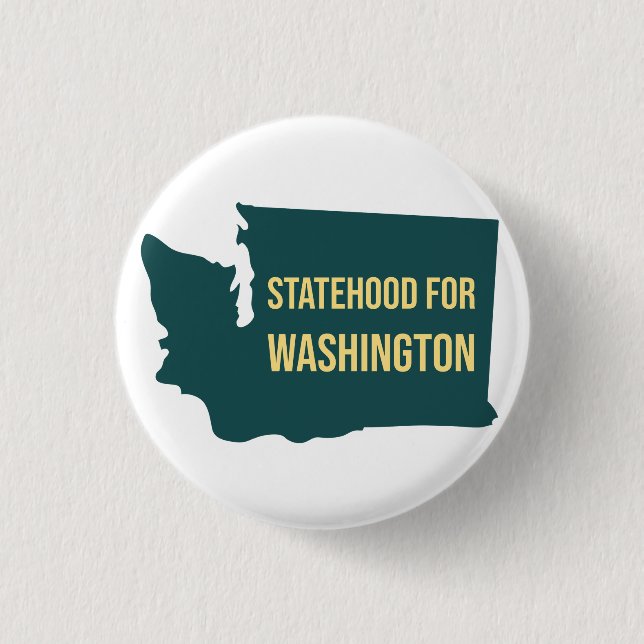 Statehood for Washington Retro Minimalist Joke Button (Front)