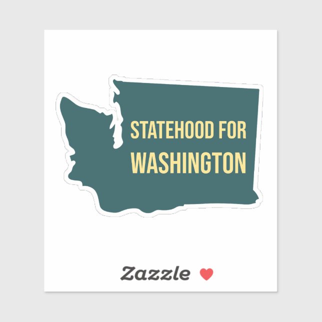 Statehood for Washington Retro Minimalist Joke Sticker (Sheet)