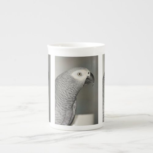 Stately African Grey Parrot Bone China Mug