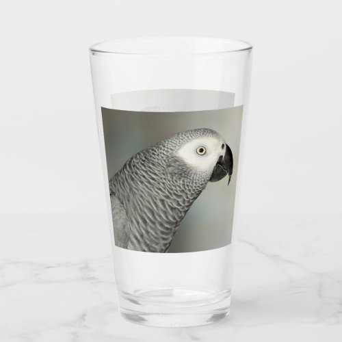 Stately African Grey Parrot Glass