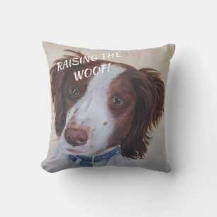 STATELY AUBURN SETTER MIX THROW PILLOW