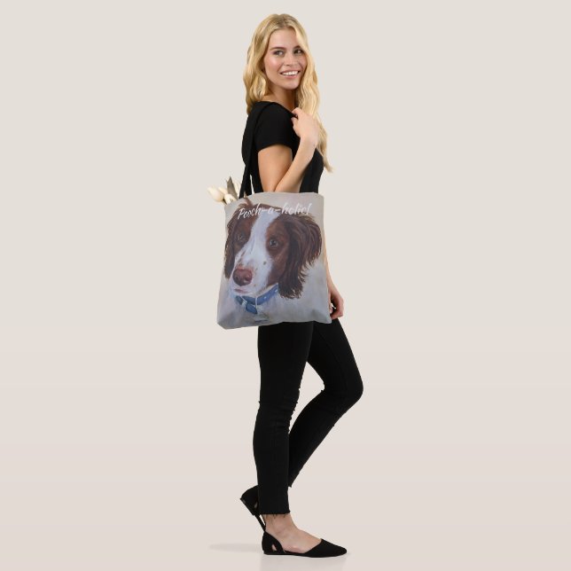STATELY AUBURN SETTER MIX TOTE BAG (On Model)
