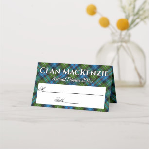 Stately Clan MacKenzie Tartan Motto Place Card