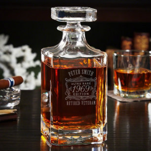 Stately Engraved Carson Whiskey Decanter