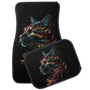 Stately Feline Profile Car Floor Mat