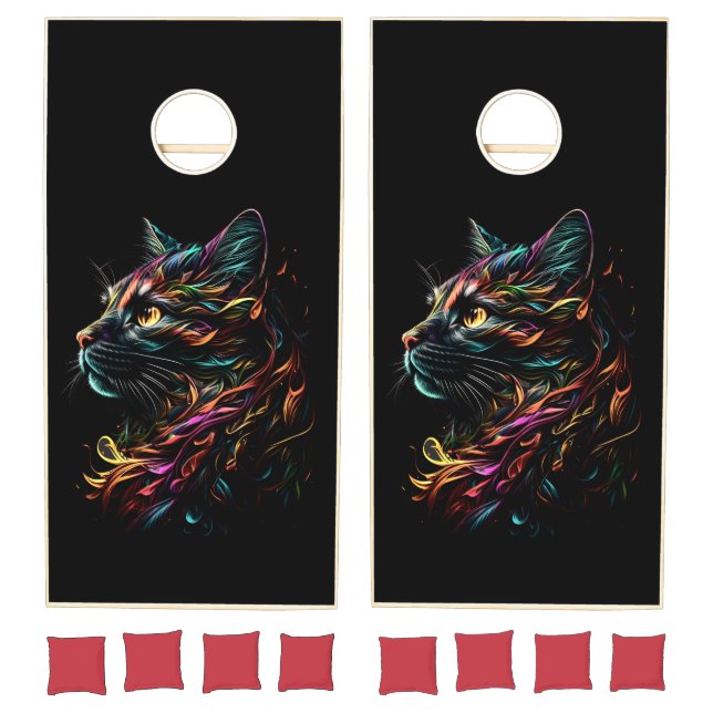 Stately Feline Profile  Cornhole Set (Set)
