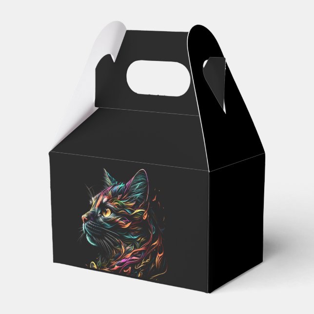 Stately Feline Profile  Favor Boxes (Front Side)