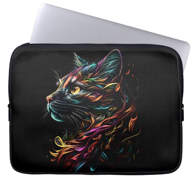 Stately Feline Profile  Laptop Sleeve (Front)