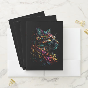 Stately Feline Profile Pocket Folder