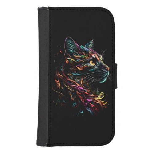 Stately Feline Profile  Galaxy S4 Wallet Case