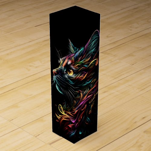 Stately Feline Profile  Wine Box