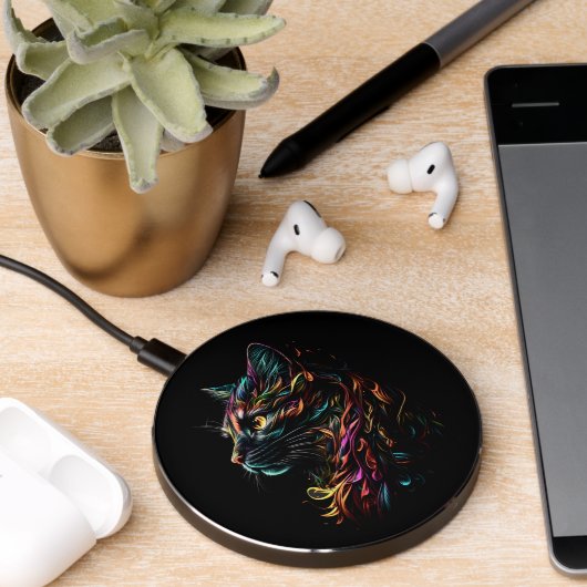 Stately Feline Profile Wireless Charger (Desk 2)